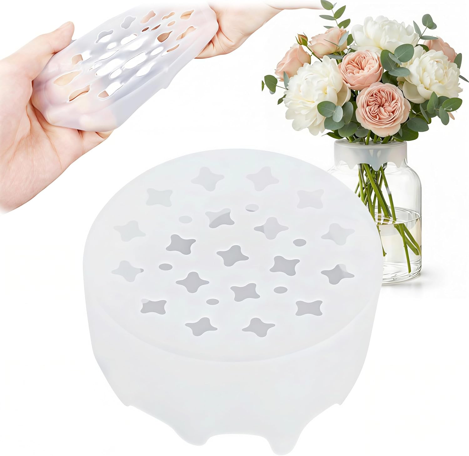 Florist Supply Bulk - Silicone Blossom Grid Flower Arranger, Flexible