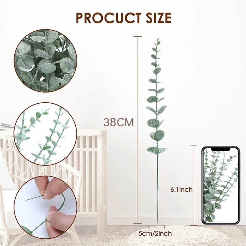 10pcs 38cm Eucalyptus Stems Ar – Florist Supply Bulk Bewertung und Preis
