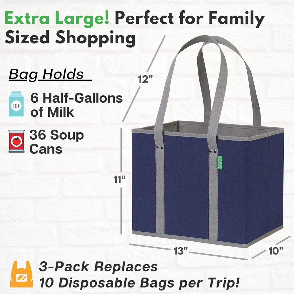Reusable Grocery Bags (3 Pack) – B & J Florist Supply Linwood Bewertung und Preis