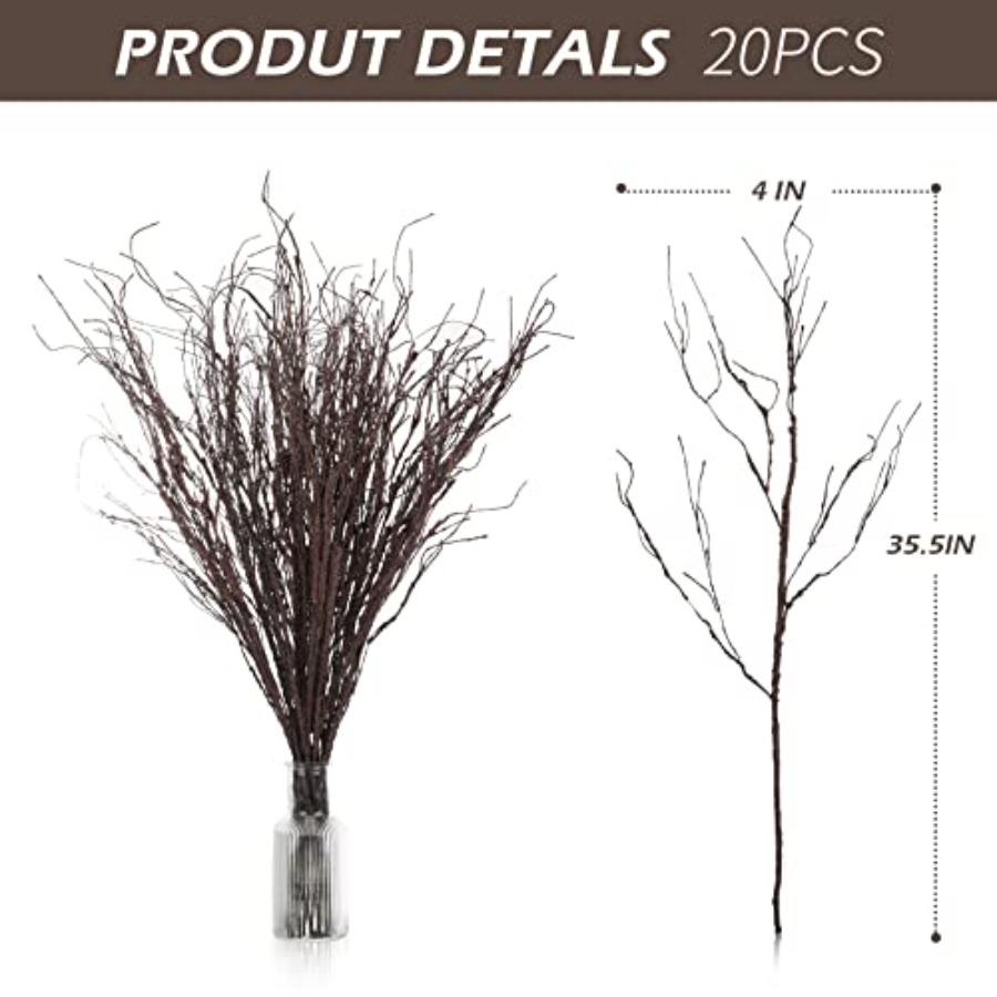 20 Pcs 35.4'' Tree Branches fo – Branch Curly Willow Bewertung und Preis