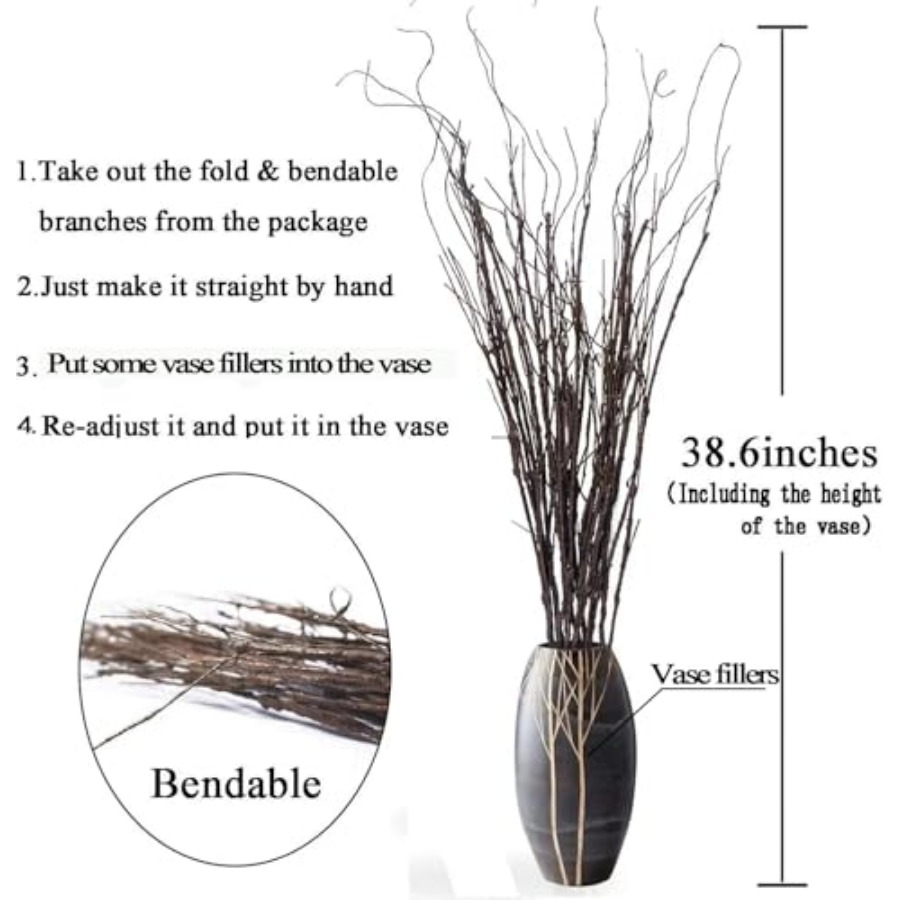 10PCS Lifelike Curly Willow Br – Branch Curly Willow Bewertung und Preis